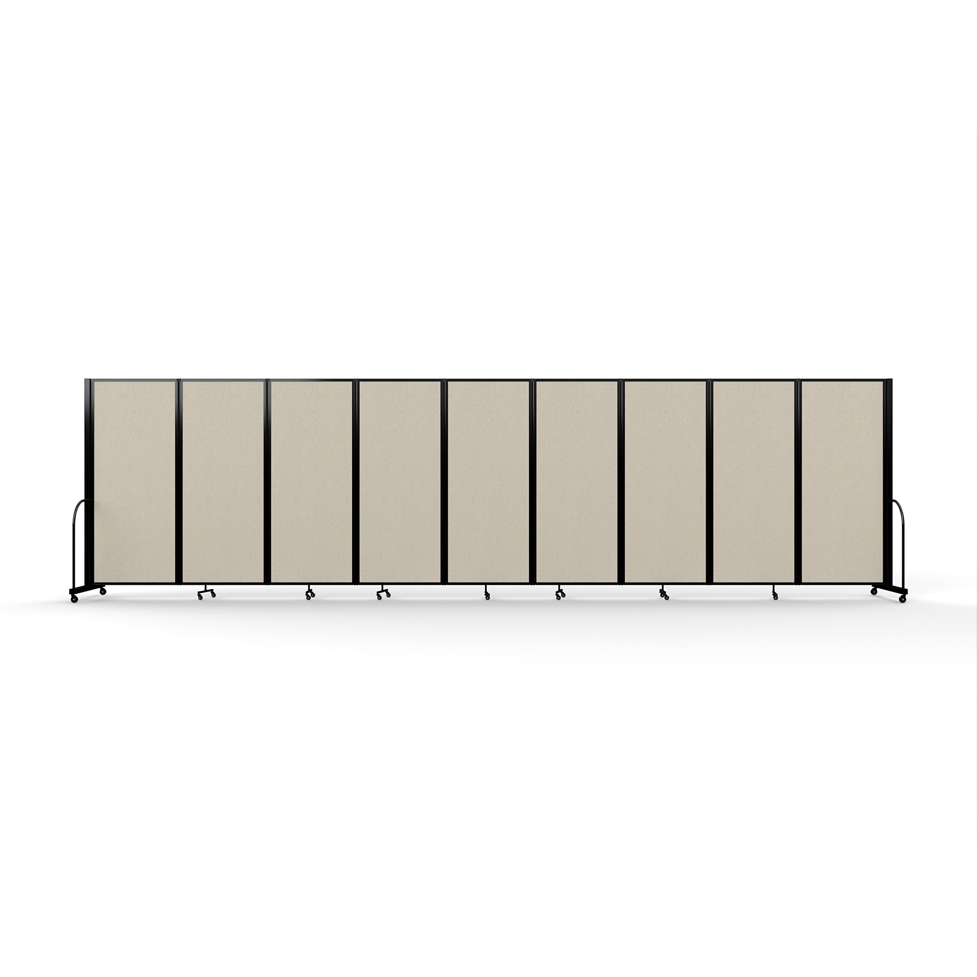 Screenflex Full Motion Divider — 6ft. 10in. x 25ft. 1in., Black Frame, Sand, Model# FSH-6109-B-SND